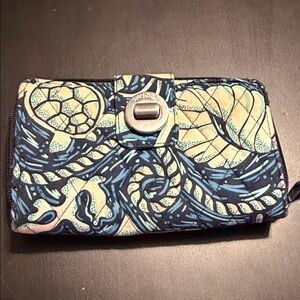 Vera Bradley Blue and Cream Artistic Wallet